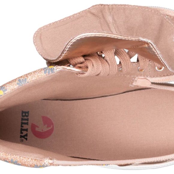 SOLD-HOTPCK x2🎉🎉BILLY CLASSIC ROSE GOLD DAISY LACE HIGH TOP SNEAKERS – 6 – NWT - Picture 8 of 15